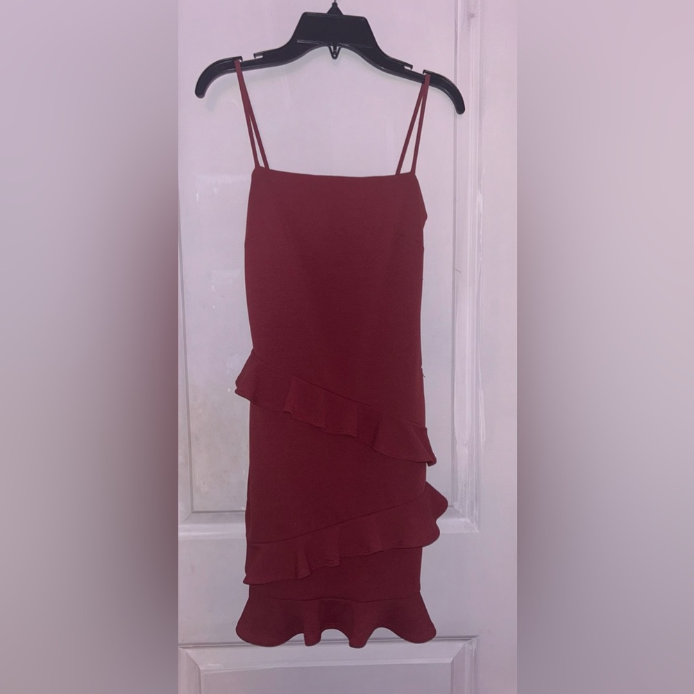 dark red mini dress